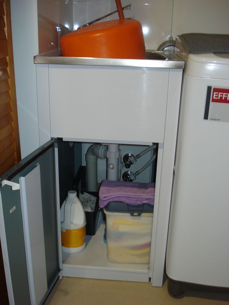 This is my laundry storage trough & cupboard approx half size as normal household
