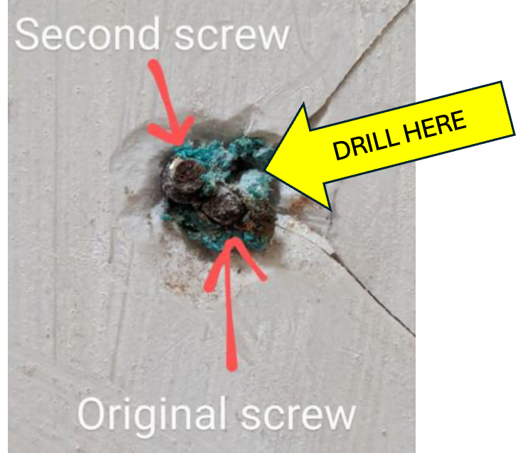 How to remove snapped screws inside gree... Bunnings community