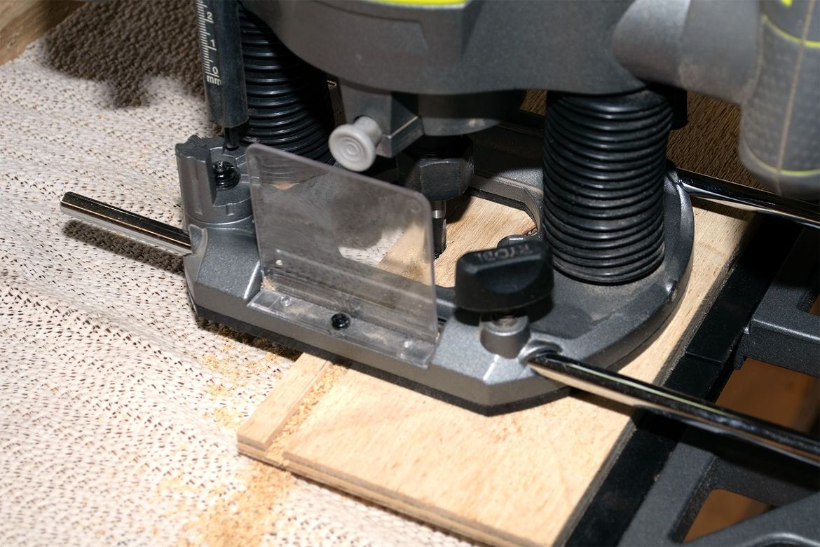 Long side being routed for box bottom.