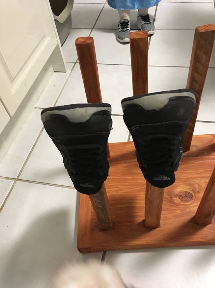 Boot stand for mud room