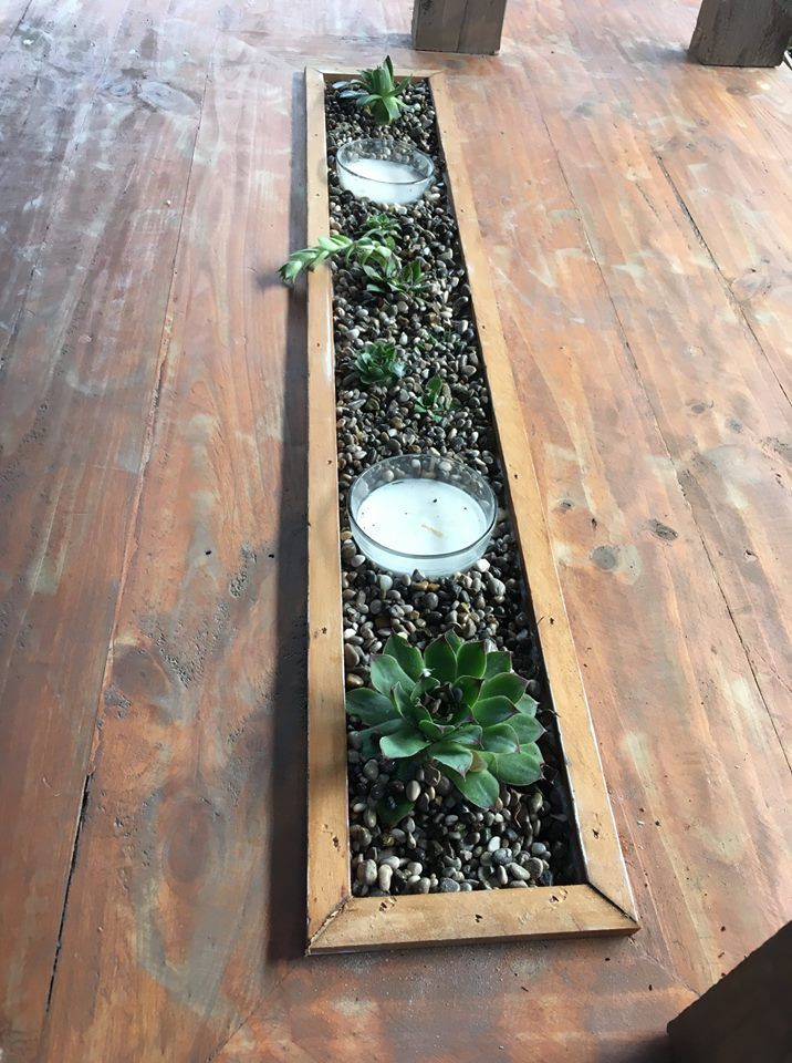 Out door table with planter