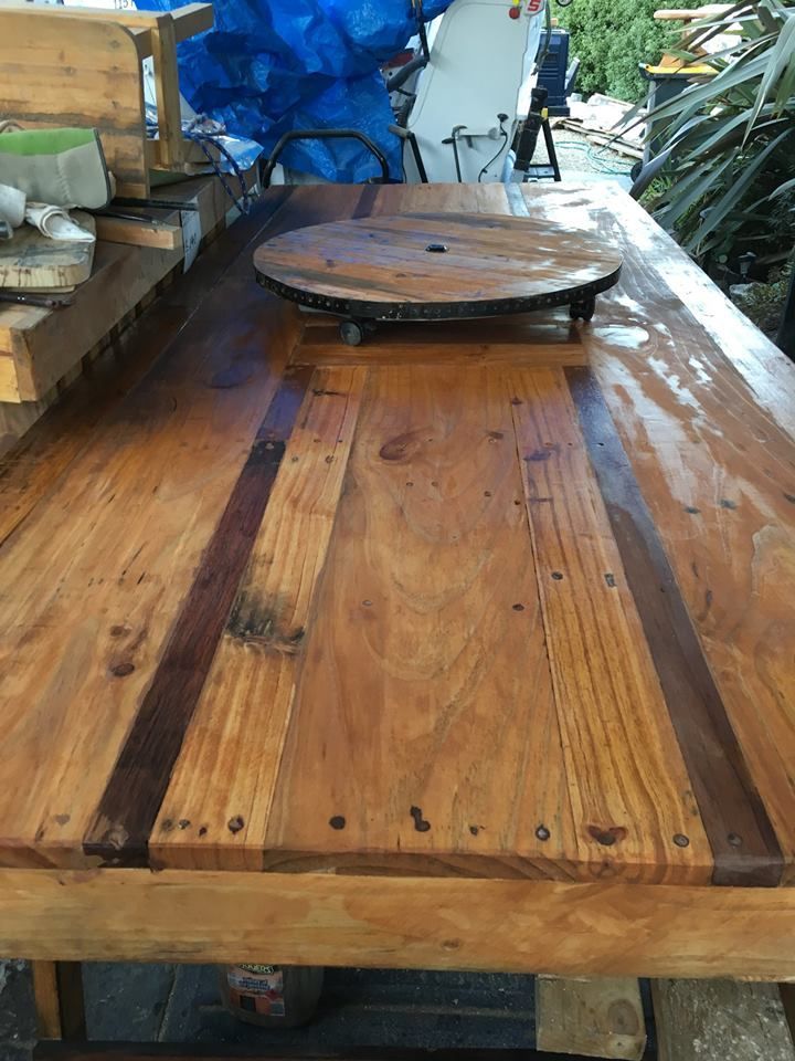 Outdoor table with last Susan