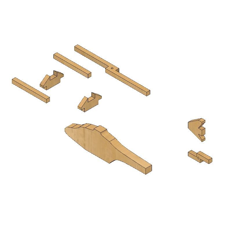 Fusion360 designed parts for toy helicopter