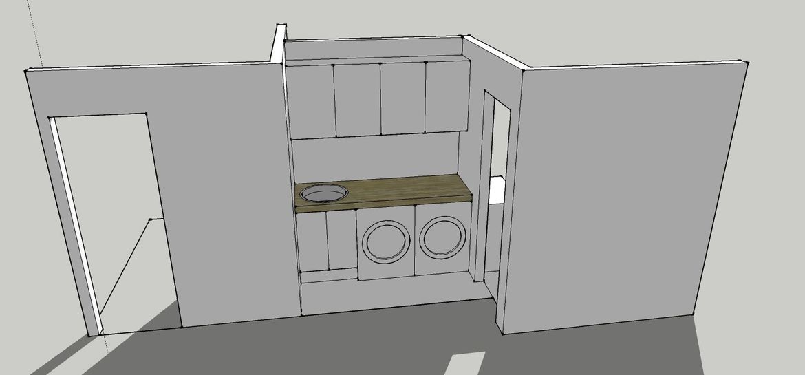 Turn empty nook into new laundry area.